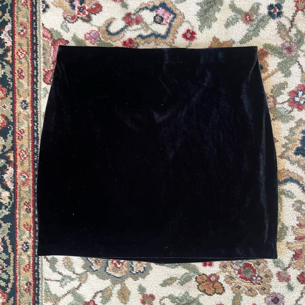 black velvet mini skirt